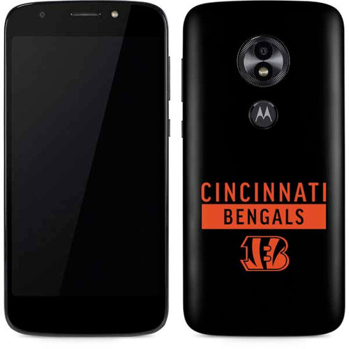 NFL Cincinnati Bengals Black Performance Series Moto E5 Play Skin