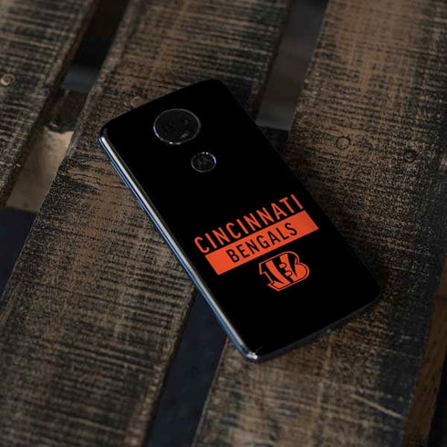 NFL Cincinnati Bengals Black Performance Series Moto E5 Plus Skin