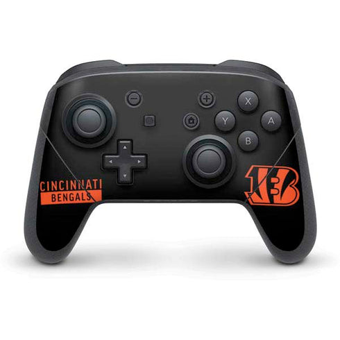NFL Cincinnati Bengals Black Performance Series Nintendo Switch Pro Controller Skin