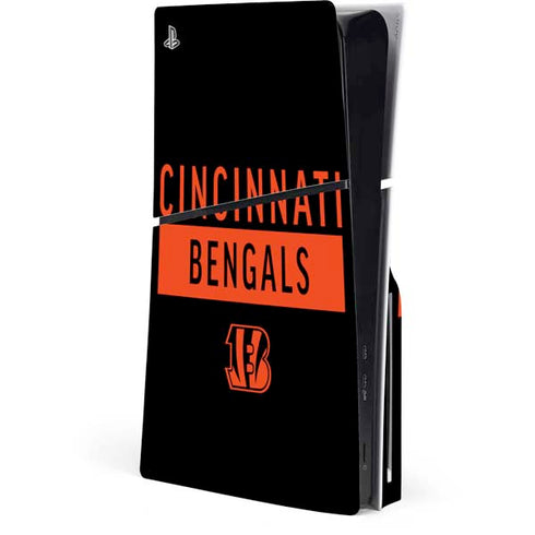 NFL Cincinnati Bengals Black Performance Series PS5 Slim Disk Console Skin