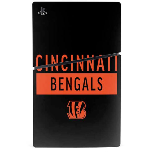 NFL Cincinnati Bengals Black Performance Series PS5 Slim Disk Console Skin