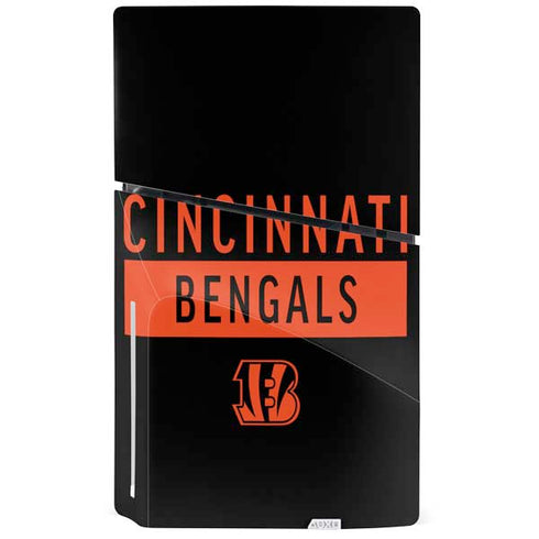 NFL Cincinnati Bengals Black Performance Series PS5 Slim Disk Console Skin