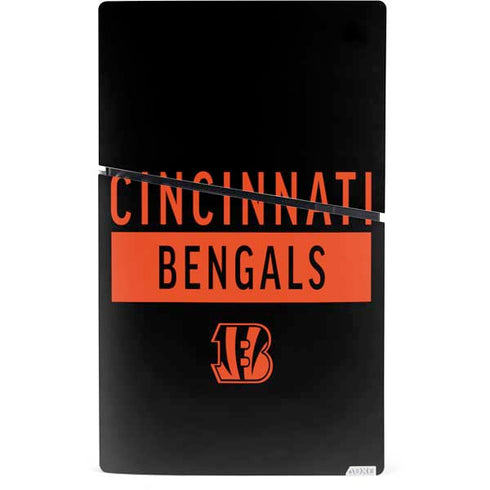 NFL Cincinnati Bengals Black Performance Series PS5 Slim Digital Edition Console Skin