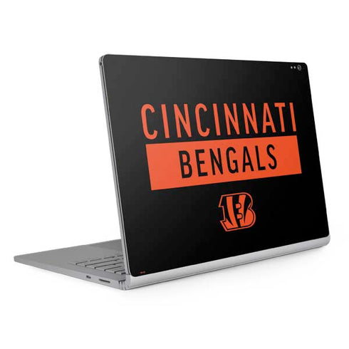NFL Cincinnati Bengals Black Performance Series Surface Book 2 13.5in Skin