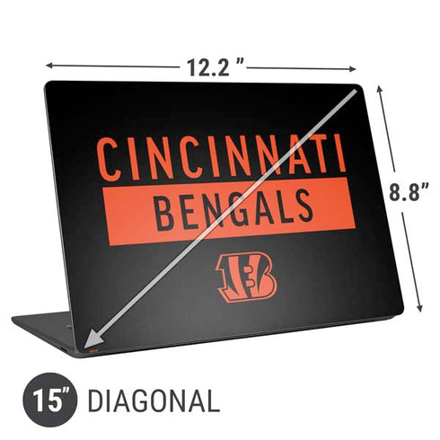 NFL Cincinnati Bengals Black Performance Series Universal Laptop 15in (12.2 x 8.8in) Skin
