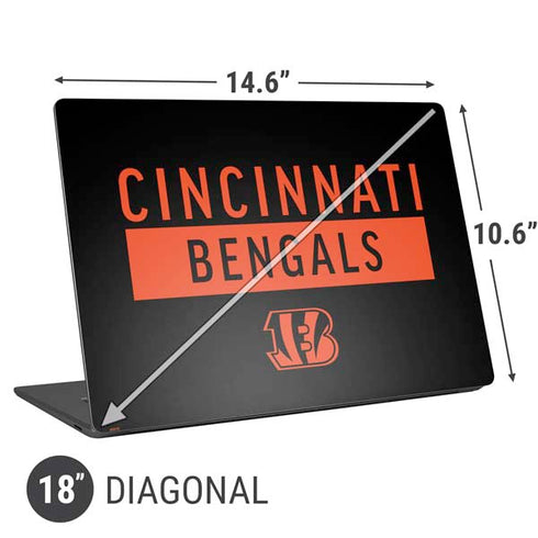 NFL Cincinnati Bengals Black Performance Series Universal Laptop 18in (14.6 x 10.6in) Skin