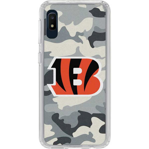 NFL Cincinnati Bengals Camo Galaxy A10e Clear Case