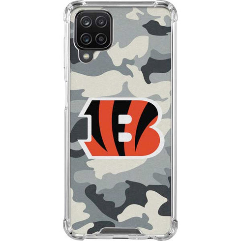NFL Cincinnati Bengals Camo Galaxy A12 Clear Case
