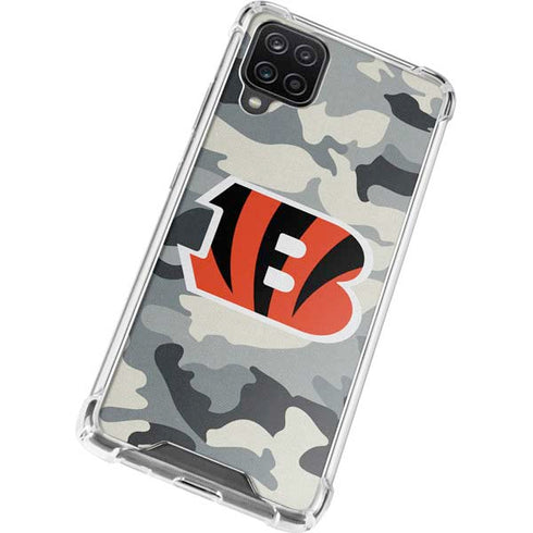NFL Cincinnati Bengals Camo Galaxy A12 Clear Case