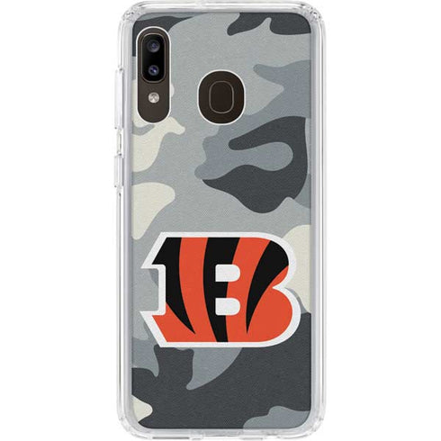 NFL Cincinnati Bengals Camo Galaxy A20 Clear Case