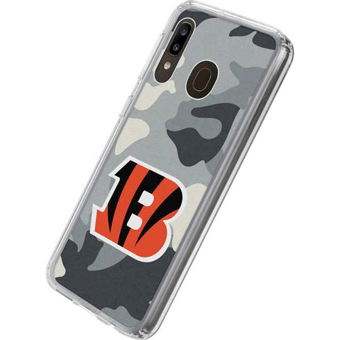 NFL Cincinnati Bengals Camo Galaxy A20 Clear Case