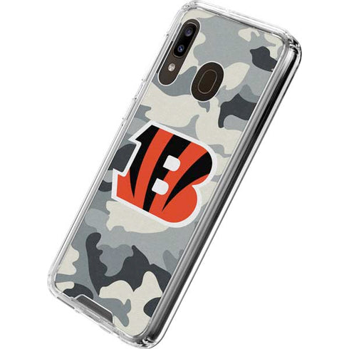 NFL Cincinnati Bengals Camo Galaxy A30 Clear Case