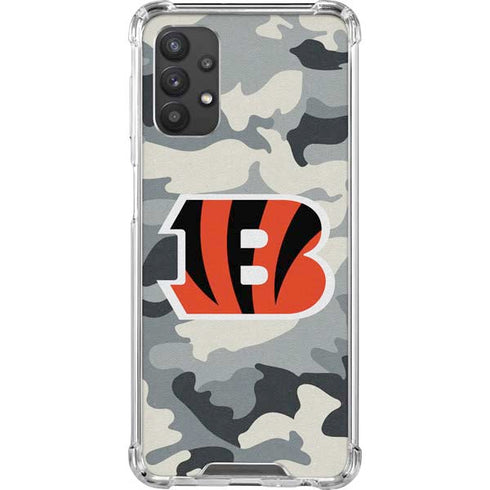 NFL Cincinnati Bengals Camo Galaxy A32 5G Clear Case