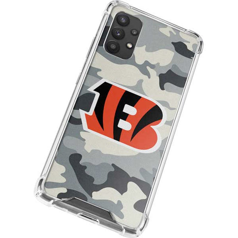 NFL Cincinnati Bengals Camo Galaxy A32 5G Clear Case