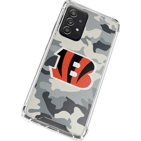 NFL Cincinnati Bengals Camo Galaxy A52 5G Clear Case
