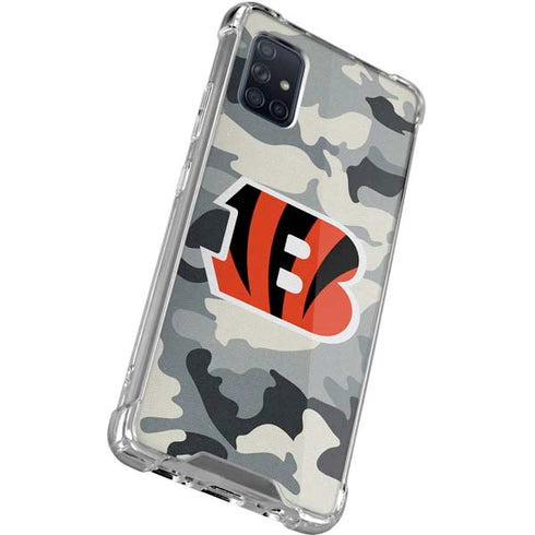 NFL Cincinnati Bengals Camo Galaxy A71 5G Clear Case
