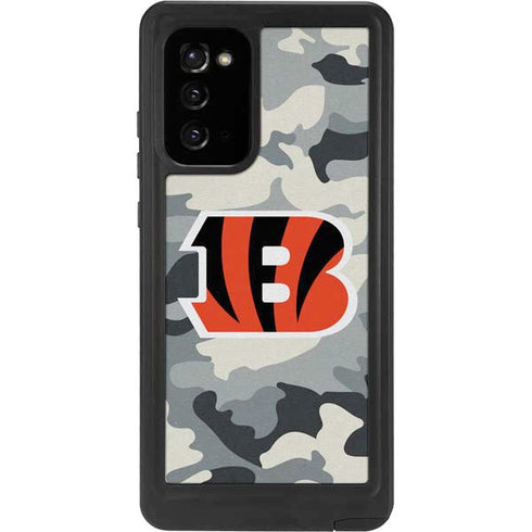 NFL Cincinnati Bengals Camo Galaxy Note20 5G Waterproof Case