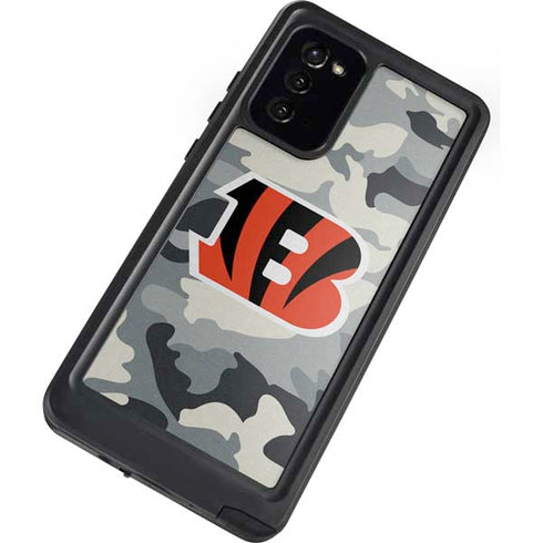 NFL Cincinnati Bengals Camo Galaxy Note20 5G Waterproof Case