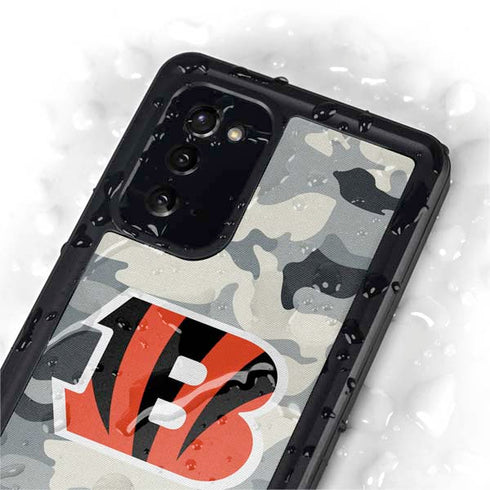 NFL Cincinnati Bengals Camo Galaxy Note20 5G Waterproof Case