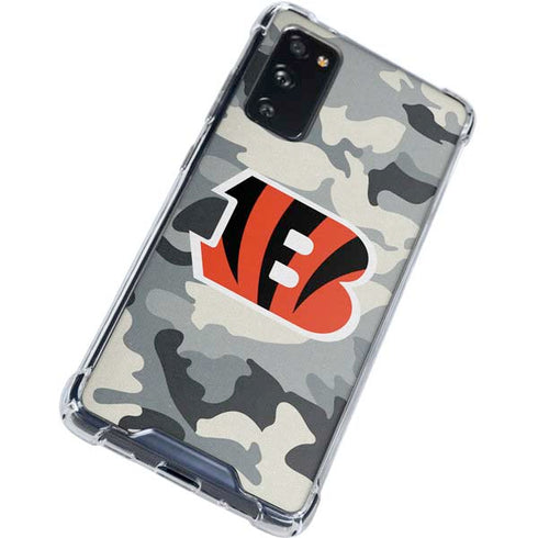 NFL Cincinnati Bengals Camo Galaxy S20 FE Clear Case