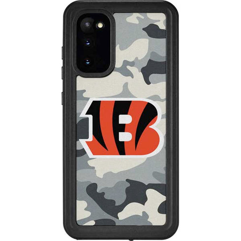 NFL Cincinnati Bengals Camo Galaxy S20 Waterproof Case