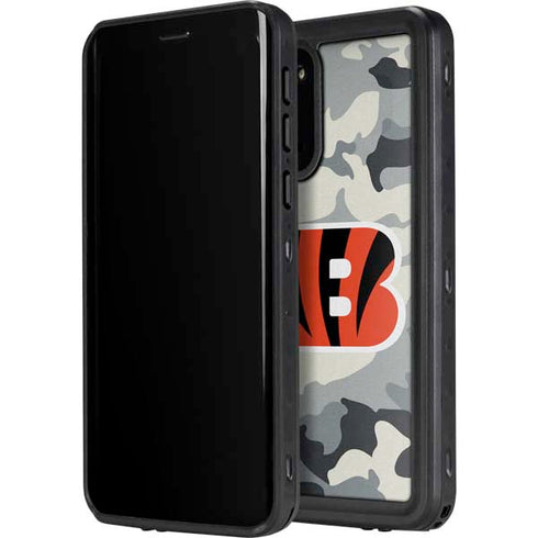 NFL Cincinnati Bengals Camo Galaxy S20 Waterproof Case