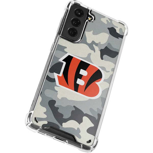 NFL Cincinnati Bengals Camo Galaxy S21 5G Clear Case