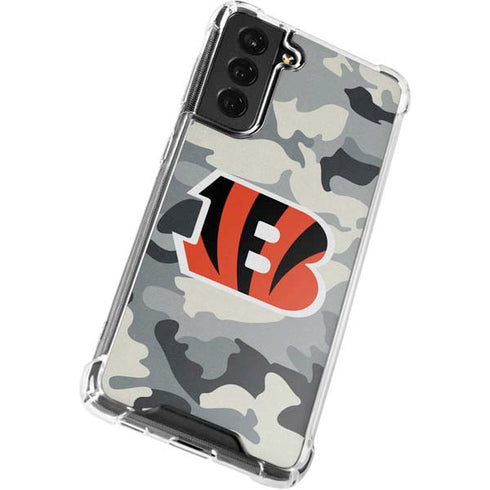 NFL Cincinnati Bengals Camo Galaxy S21 FE Clear Case