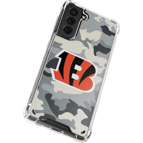 NFL Cincinnati Bengals Camo Galaxy S21 Plus 5G Clear Case