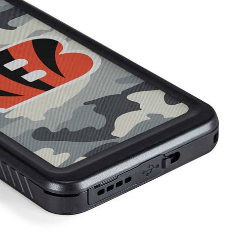 NFL Cincinnati Bengals Camo Galaxy S23 Waterproof Case