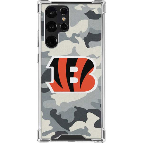 NFL Cincinnati Bengals Camo Galaxy S24 Ultra Clear Case