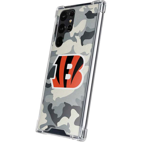 NFL Cincinnati Bengals Camo Galaxy S24 Ultra Clear Case