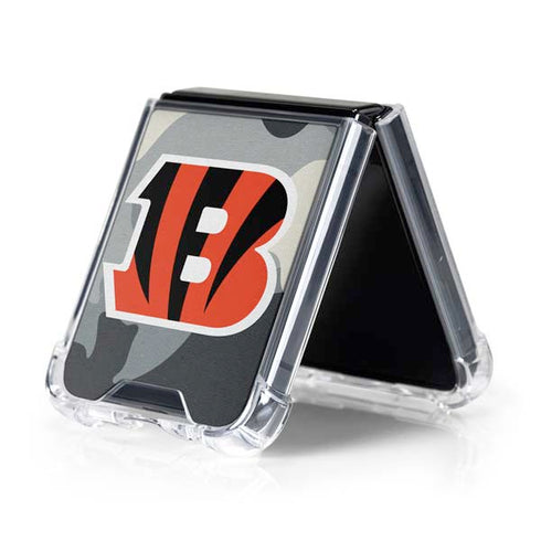 NFL Cincinnati Bengals Camo Galaxy Z Flip5 5G Clear Case