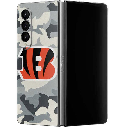 NFL Cincinnati Bengals Camo Galaxy Z Fold4 5G Skin