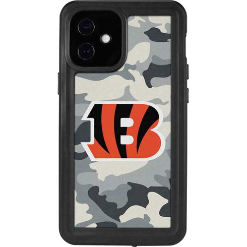 NFL Cincinnati Bengals Camo iPhone 12 Mini Waterproof Case