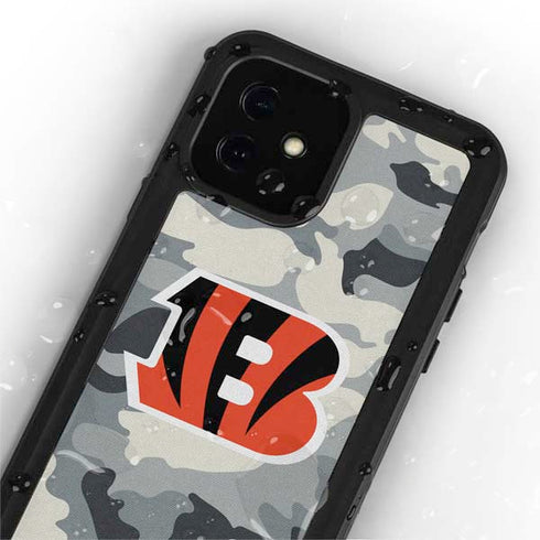 NFL Cincinnati Bengals Camo iPhone 12 Mini Waterproof Case