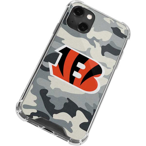 NFL Cincinnati Bengals Camo iPhone 13 Mini Clear Case