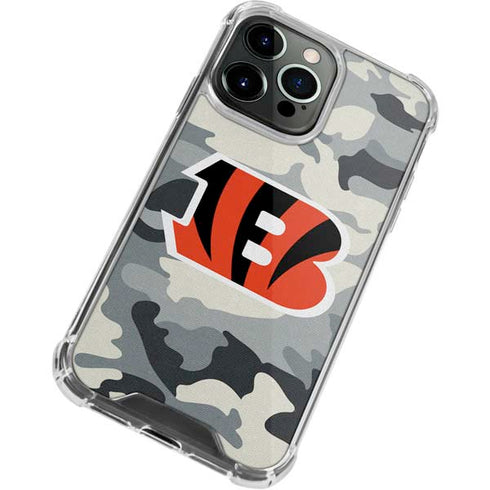 NFL Cincinnati Bengals Camo iPhone 13 Pro Max Clear Case