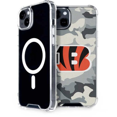 NFL Cincinnati Bengals Camo iPhone 15 Plus MagSafe Case