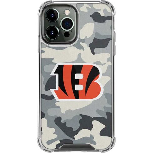 NFL Cincinnati Bengals Camo iPhone 15 Pro Max Clear Case