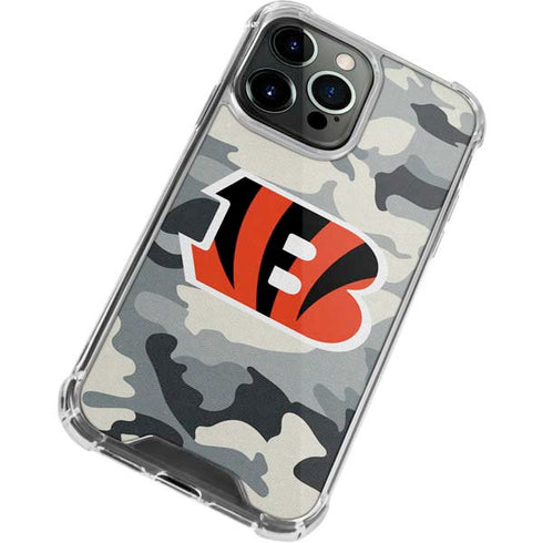 NFL Cincinnati Bengals Camo iPhone 15 Pro Max Clear Case