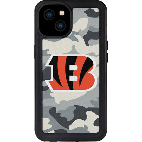 NFL Cincinnati Bengals Camo iPhone 15 Plus Waterproof Case