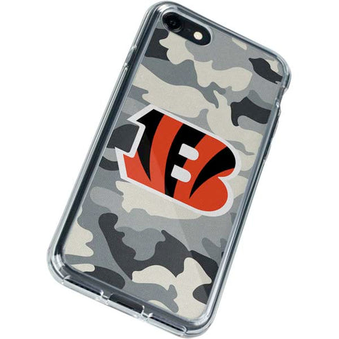 NFL Cincinnati Bengals Camo iPhone SE (2nd & 3rd Gen) Clear Case