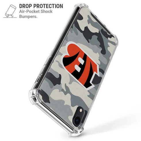 NFL Cincinnati Bengals Camo iPhone XR Clear Case