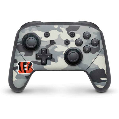 NFL Cincinnati Bengals Camo Nintendo Switch Pro Controller Skin