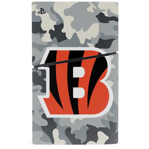 NFL Cincinnati Bengals Camo PS5 Slim Disk Bundle Skin