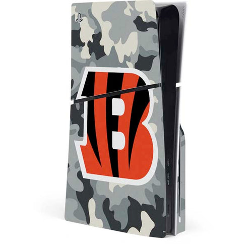 NFL Cincinnati Bengals Camo PS5 Slim Disk Console Skin