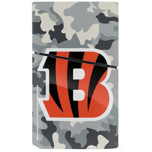 NFL Cincinnati Bengals Camo PS5 Slim Disk Console Skin