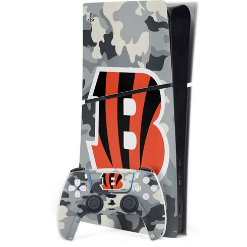 NFL Cincinnati Bengals Camo PS5 Slim Digital Edition Bundle Skin