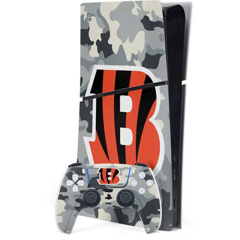 NFL Cincinnati Bengals Camo PS5 Slim Digital Edition Console Skin